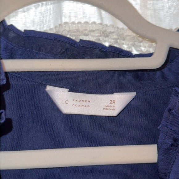 LC Lauren Conrad Navy Blouse - Picture 3 of 3